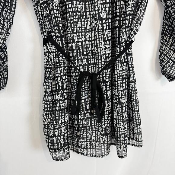 AB Studio Women's Black and White Printed Tunic Top L Made in USA, Retro y2k - Picture 2 of 8